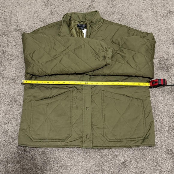 Olive Green Quilted Twill Jacket - Picture 6 of 7